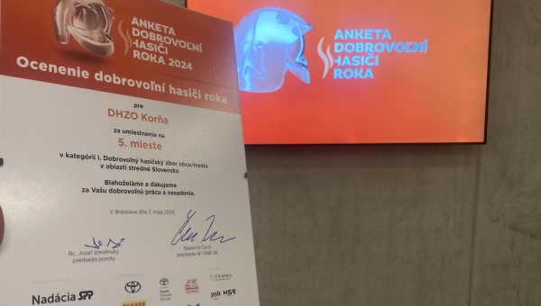 Anketa Dobrovoľní hasiči roka 2024 aj s DHZO Korňa